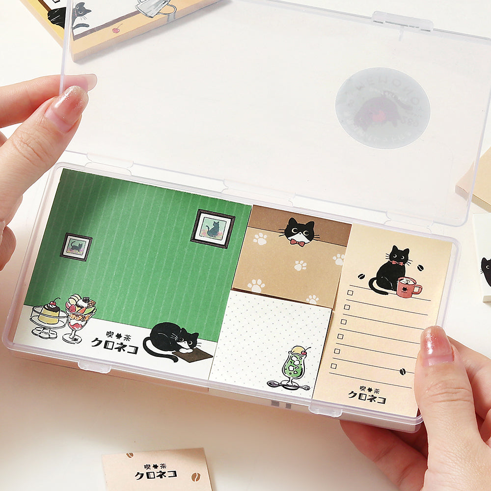 BGM Memo Seal Set: MEMONO - Café Kuroneko — angle view