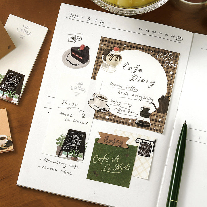 BGM Memo Seal Set: MEMONO - Café à la Mode vol.2 — with packaging