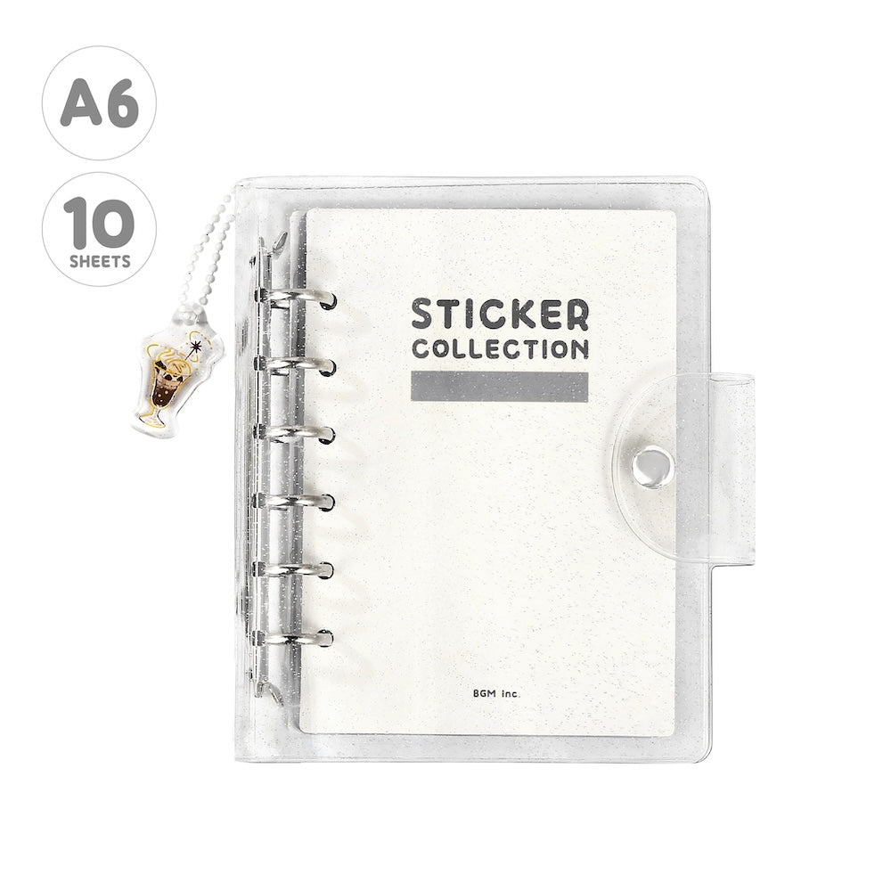 BGM Notebook-Style Sticker Book: A6 Glitter Clear