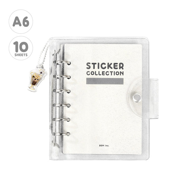 BGM Notebook-Style Sticker Book: A6 Glitter Clear — front view