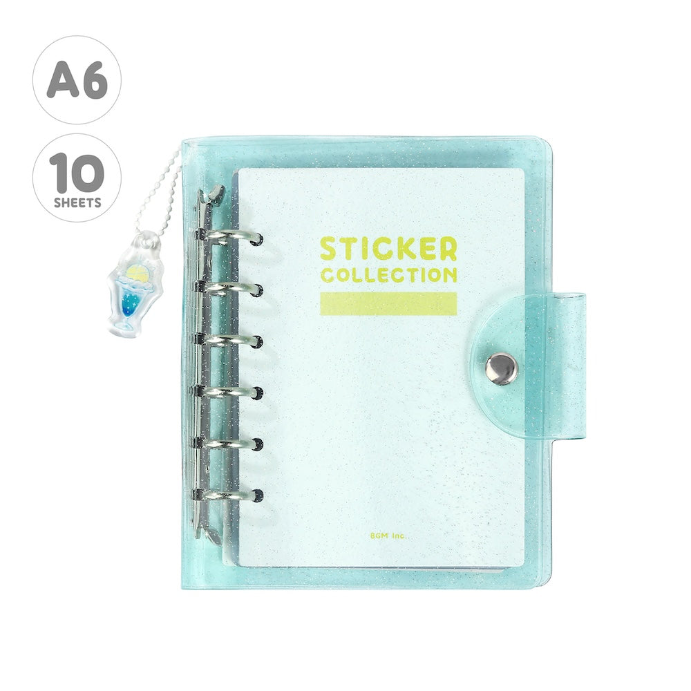 BGM Notebook-Style Sticker Book: A6 Glitter Light Blue
