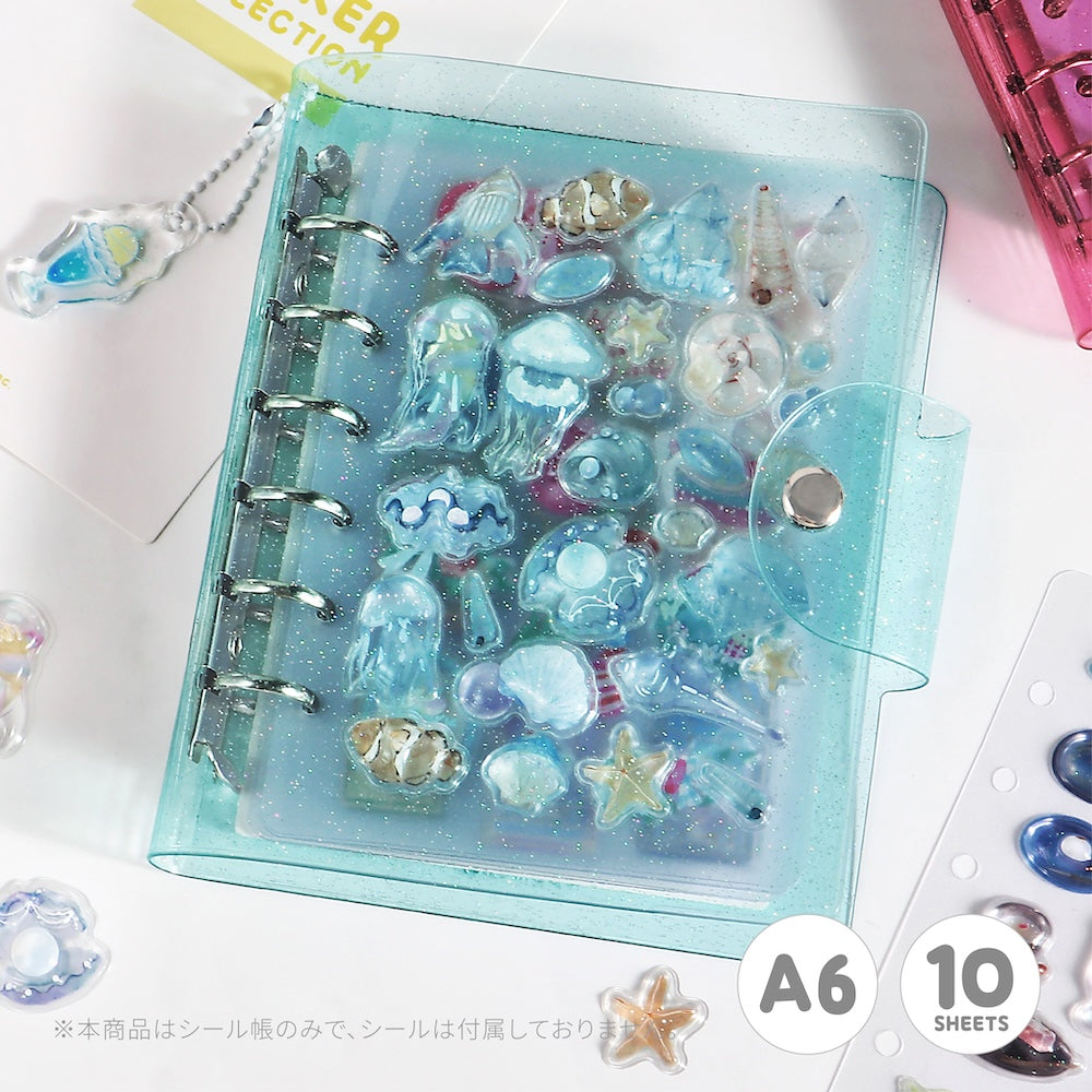 BGM Notebook-Style Sticker Book: A6 Glitter Light Blue