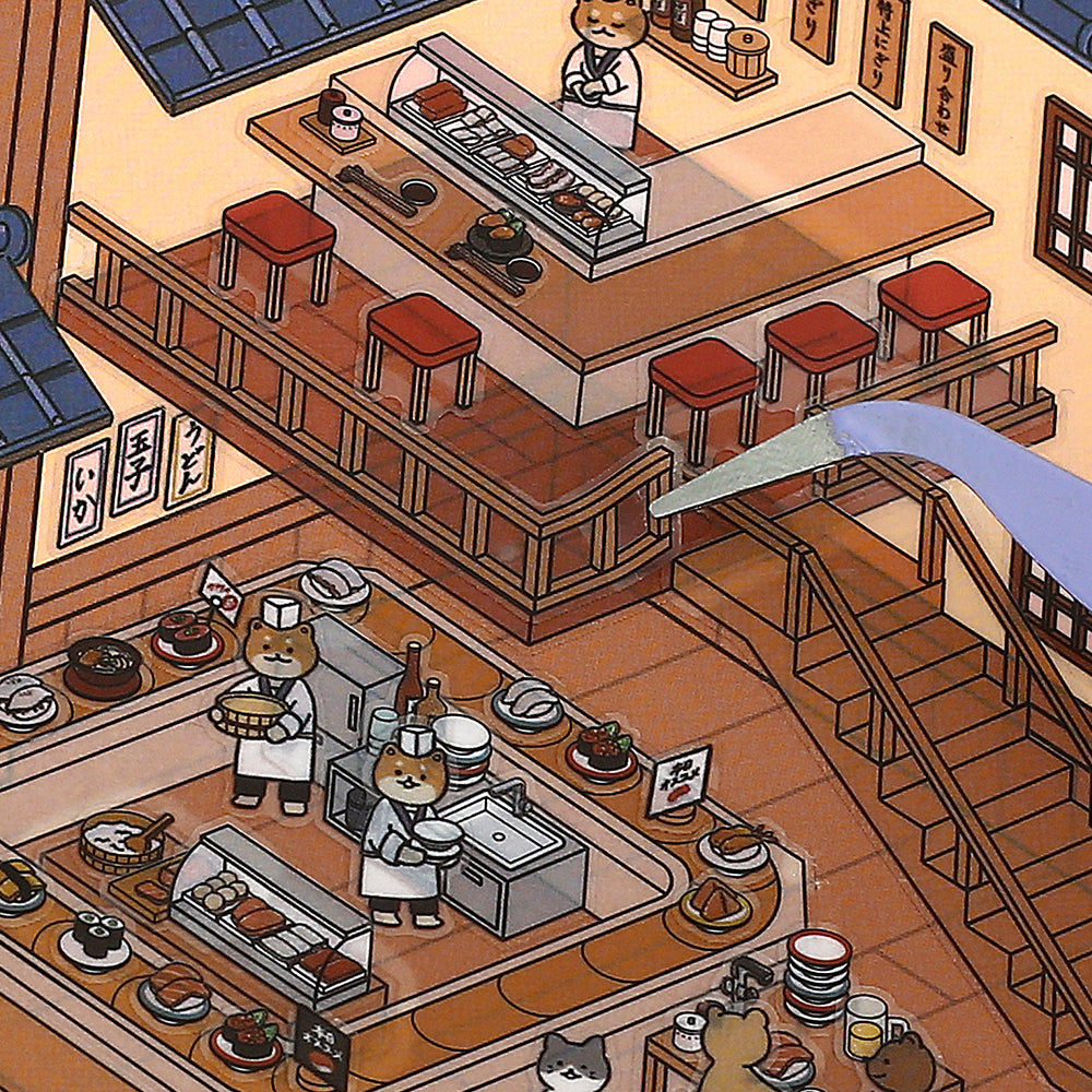 BGM Seat Seal: Sushi Shop — flat lay