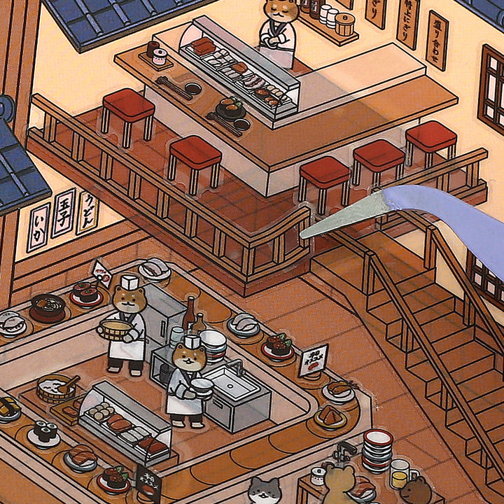 BGM Seat Seal: Sushi Shop — flat lay
