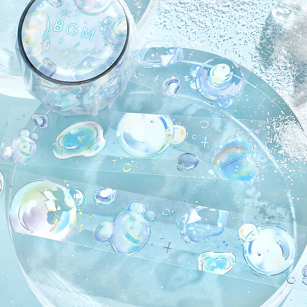 BGM Summer Limited Edition Clear Tape: Bubbles of Light — applied on surface