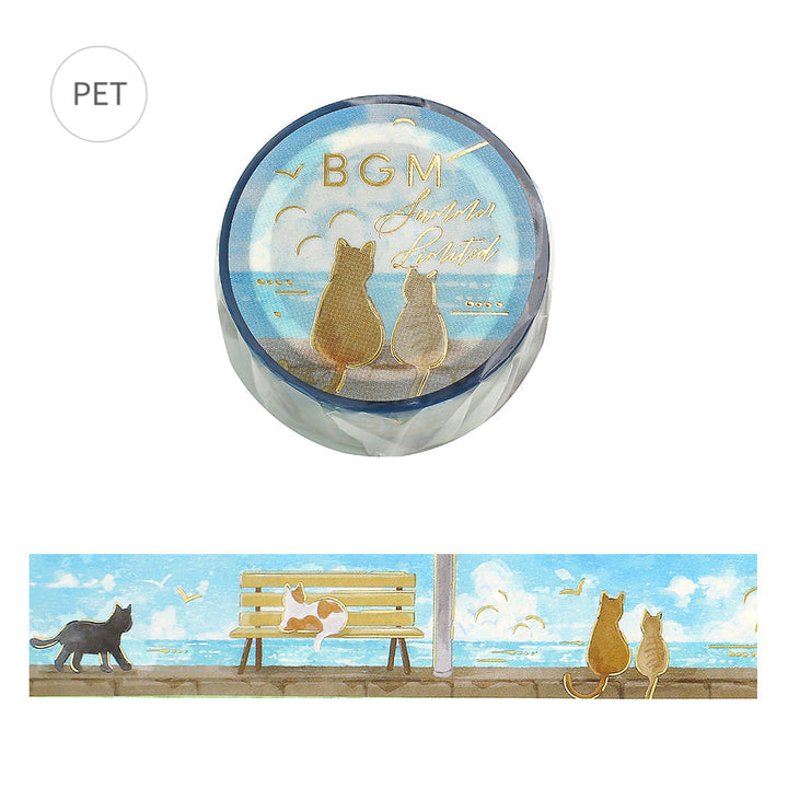 BGM Summer Limited Edition Clear Tape: Seaside and Cats — roll front