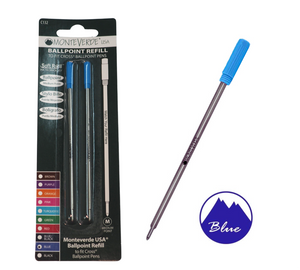 Monteverde Soft Roll Ballpoint Refill To Fit Cross Ballpoint Pen Blue
