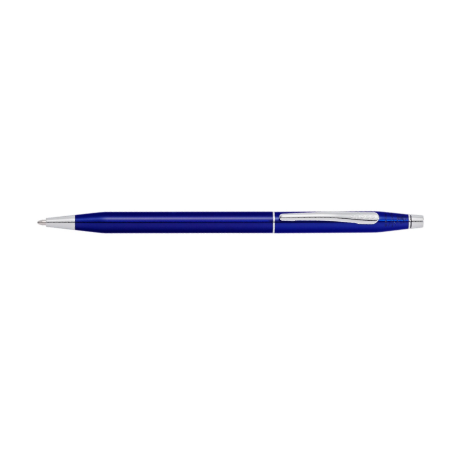 Cross Classic Century® Translucent Blue Lacquer With Polished Chrome Appointments Ballpoint Pen — with packaging