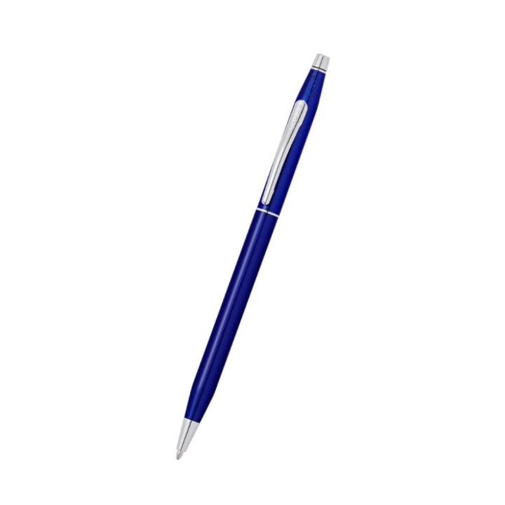 Cross Classic Century® Translucent Blue Lacquer With Polished Chrome Appointments Ballpoint Pen — capped