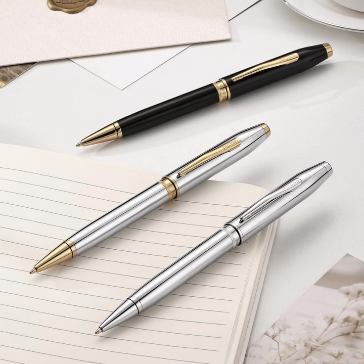 Cross Foundry Polished Chrome With Gold PVD Ballpoint Pen