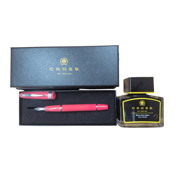 Cross Fountain BAILEY Light Coral with Black Ink Bottle
