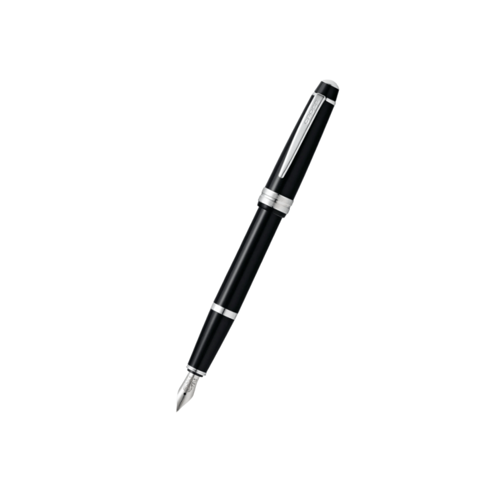 Cross Fountain BAILEY Light Glossy Black with Blue Ink Bottle