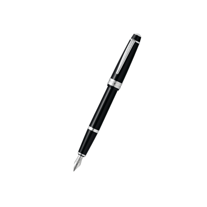 Cross Fountain BAILEY Light Glossy Black with Blue Ink Bottle