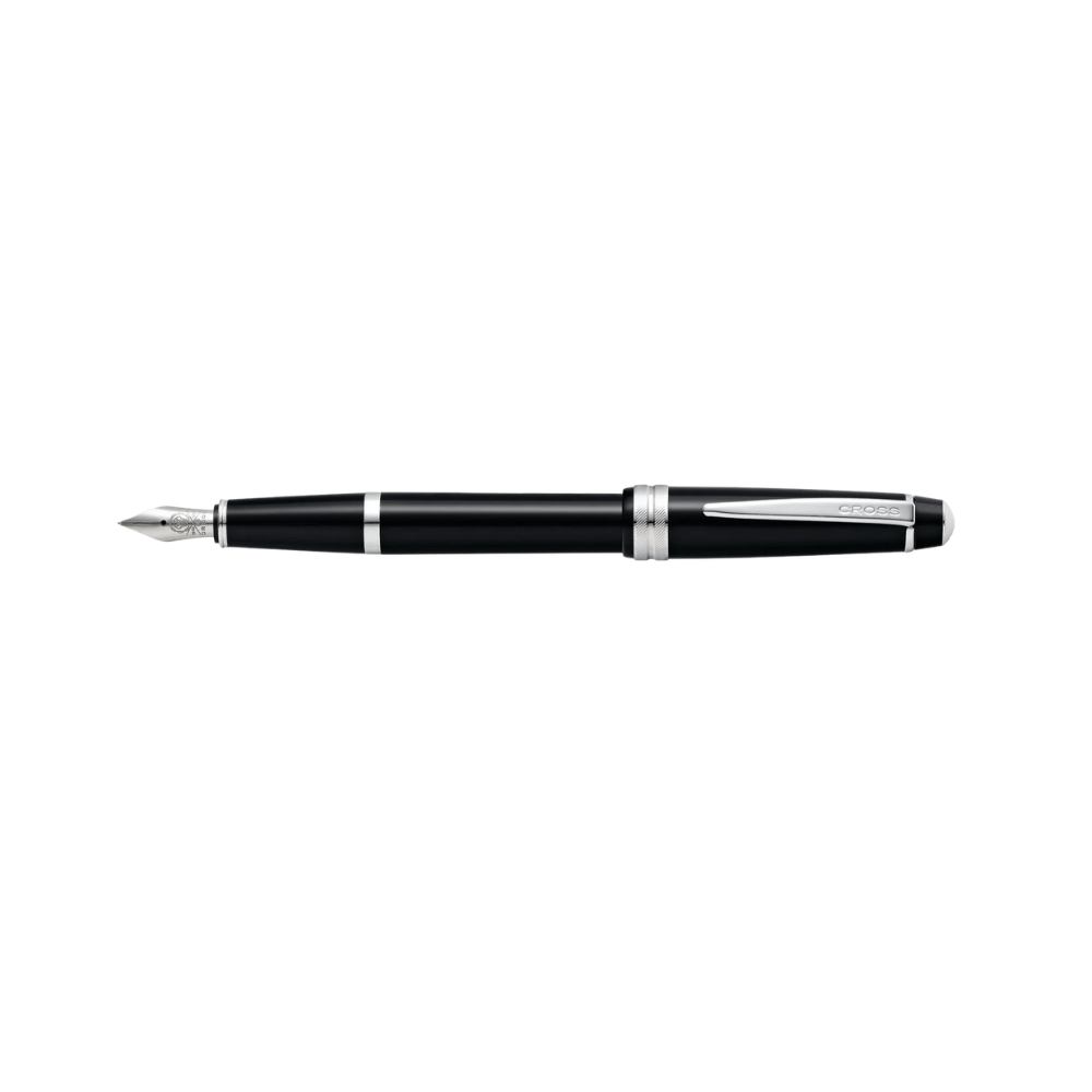 Cross Fountain BAILEY Light Glossy Black with Blue Ink Bottle