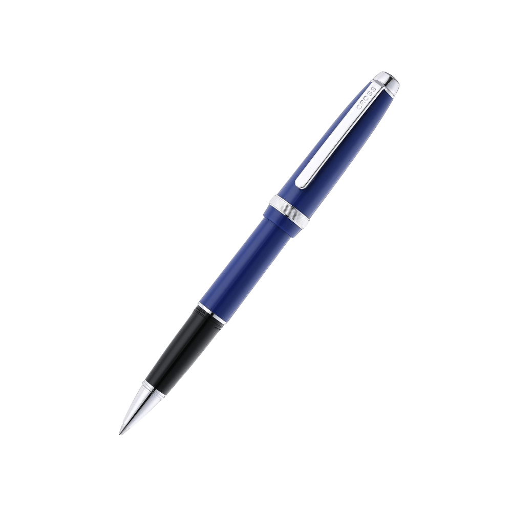 Cross Lume Blue With Polished Chrome Ballpoint Pen