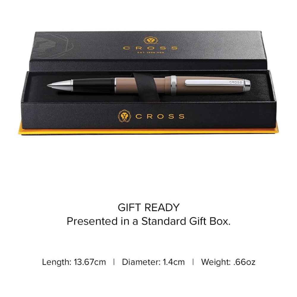 Cross Lume Mocha With Polished Chrome Ballpoint Pen