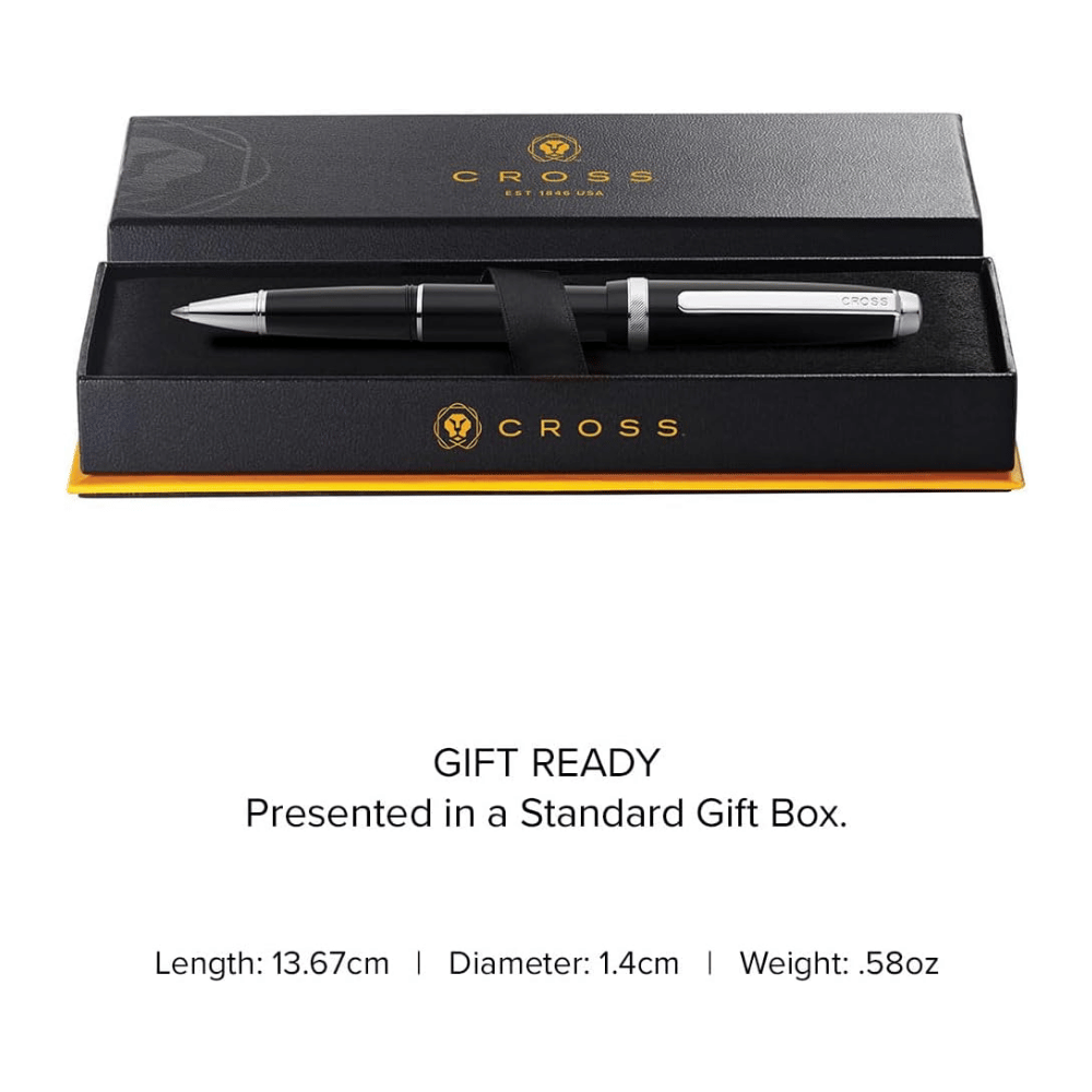 Cross Lume Selectip Black With Polished Chrome Rollerball Pen