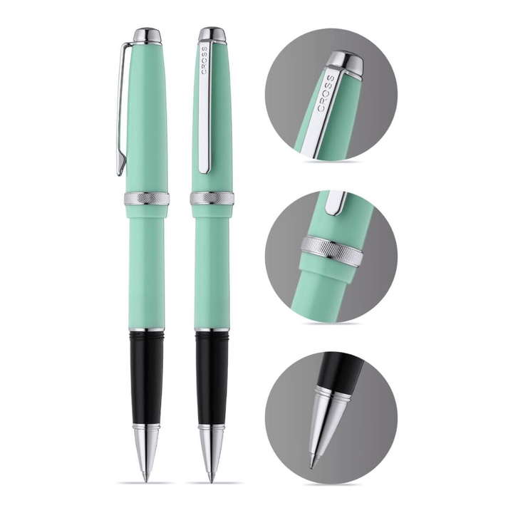Cross Lume Selectip Seafoam With Polished Chrome Rollerball Pen
