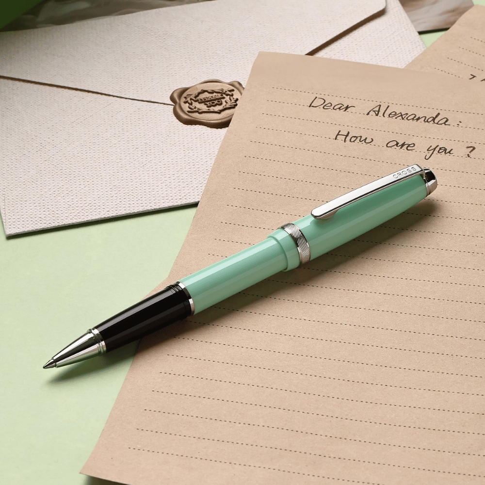 Cross Lume Selectip Seafoam With Polished Chrome Rollerball Pen