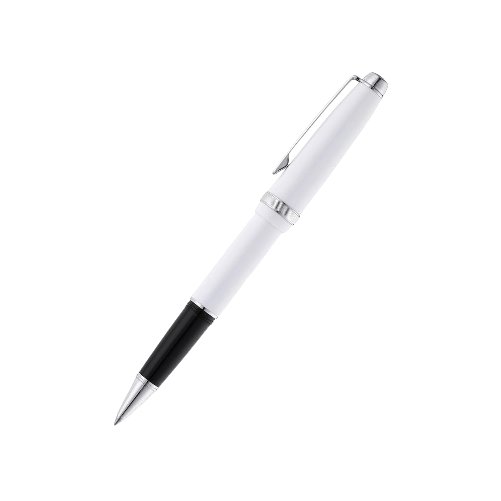 Cross Lume Selectip White With Polished Chrome Rollerball Pen