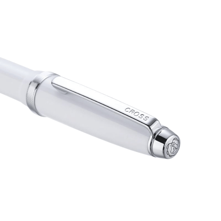 Cross Lume White With Polished Chrome Ballpoint Pen