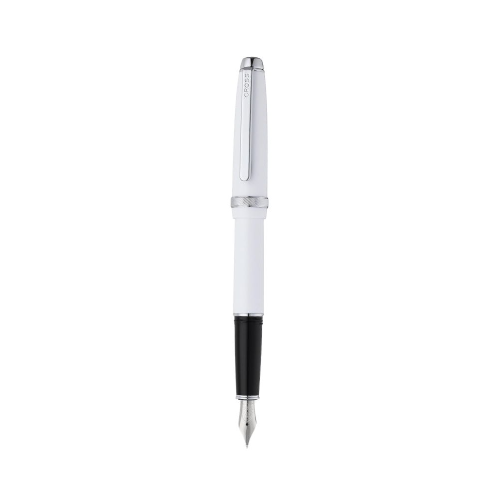 Cross Lume White With Polished Chrome Fountain Pen - Medium Nib