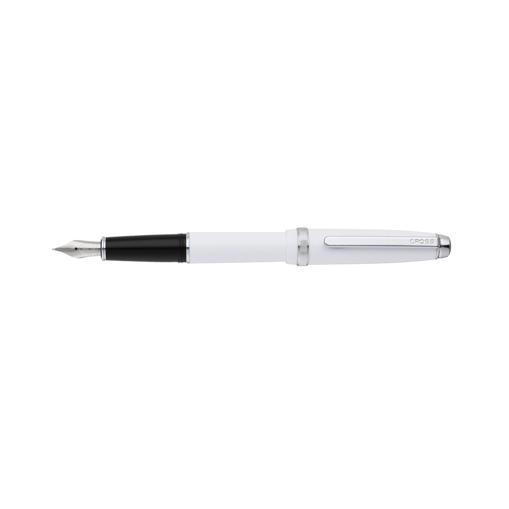 Cross Lume White With Polished Chrome Fountain Pen - Medium Nib