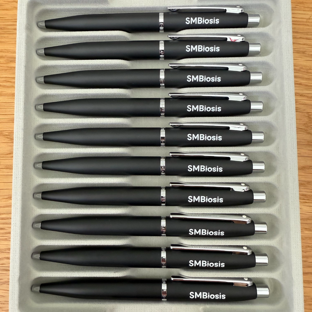 Custom Pen Engraving – Personalised Corporate Name Engraving on Sheaffer VFM E9405 Matte Black CT Ballpoint Pen with A6 Notebook Gift Set at Cityluxe WorkRoom
