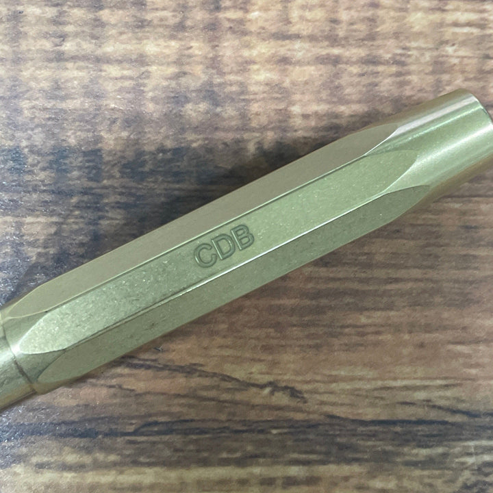 Custom Pen Engraving – Personalised Name Engraving on Kaweco Brass Sport Gel Rollerball Pen at Cityluxe WorkRoom