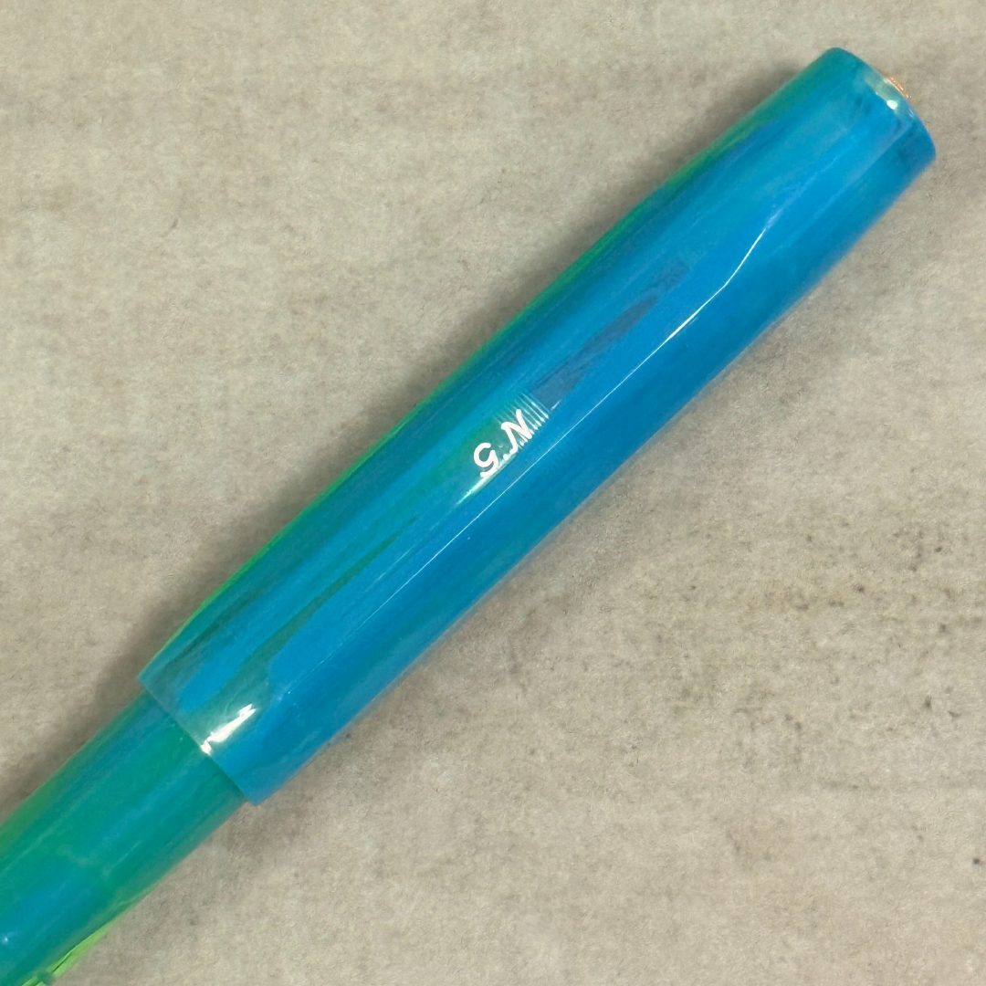 Custom Pen Engraving – Personalised Name Engraving on Kaweco Collection Fountain Pen - Marble Ocean at Cityluxe WorkRoom