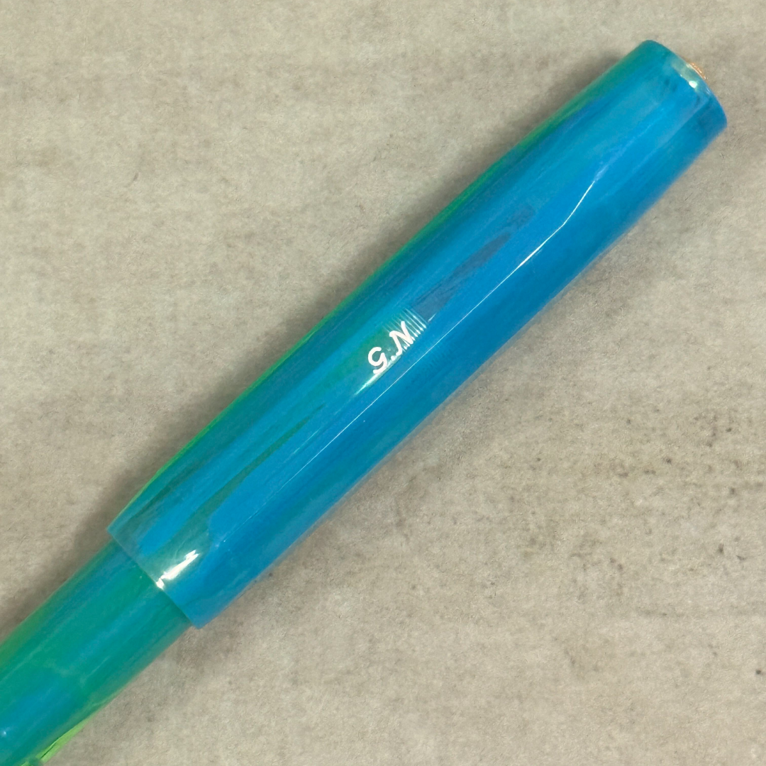 Custom Pen Engraving – Personalised Name Engraving on Kaweco Collection Fountain Pen - Marble Ocean at Cityluxe WorkRoom