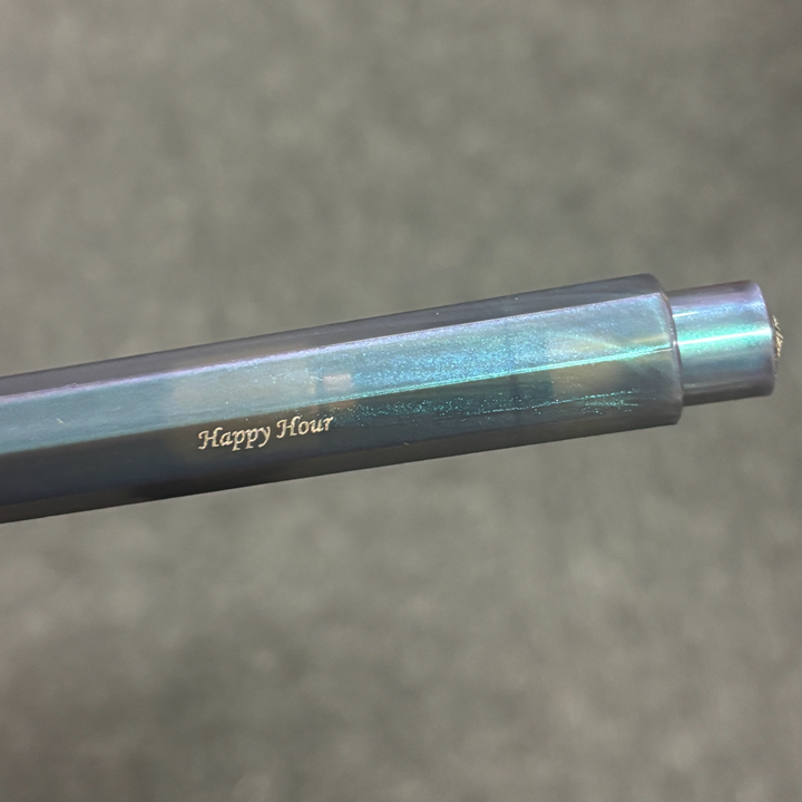 Custom Pen Engraving – Personalised Name Engraving on Kaweco Lunar Sport Ballpen - Shadow Blue at Cityluxe WorkRoom