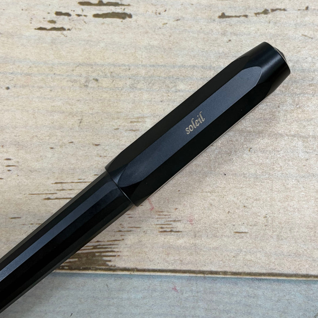 Custom Pen Engraving – Personalised Name Engraving on Kaweco Perkeo Fountain Pen in All Black at Cityluxe WorkRoom