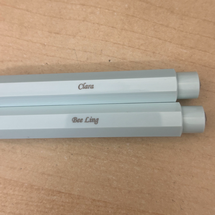 Custom Pen Engraving – Personalised Name Engraving on Kaweco Skyline Sport Ballpoint Pen - Mint at Cityluxe WorkRoom