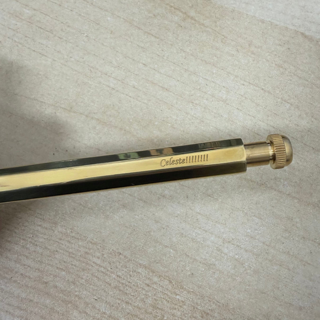 Custom Pen Engraving – Personalised Name Engraving on Kaweco Special Ballpoint Pen - Brass at Cityluxe WorkRoom