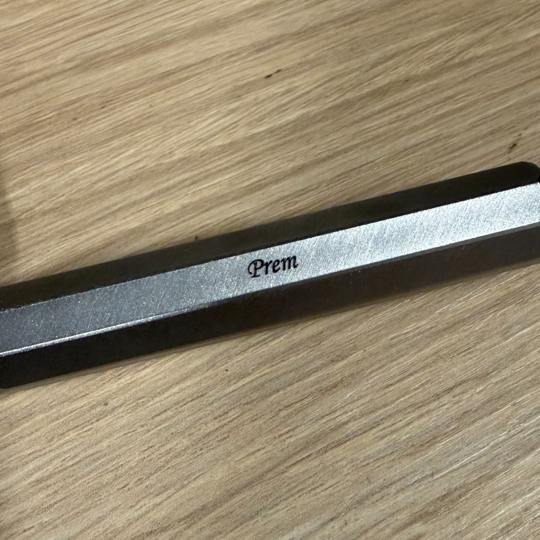 Custom Pen Engraving – Personalised Name Engraving on Kaweco Steel Sport Ballpoint Pen at Cityluxe WorkRoom