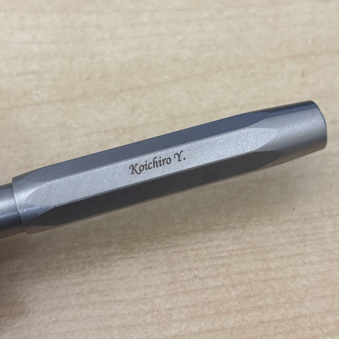 Custom Pen Engraving – Personalised Name Engraving on Kaweco Steel Sport Gel Roller Pen at Cityluxe WorkRoom