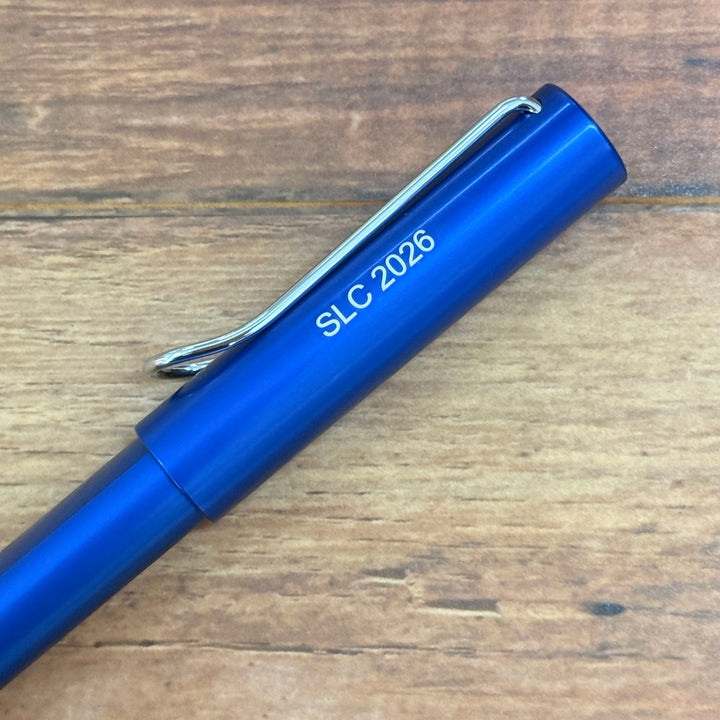 Custom Pen Engraving – Personalised Name Engraving on Lamy AL-Star Rollerball Pen Ocean Blue at Cityluxe WorkRoom