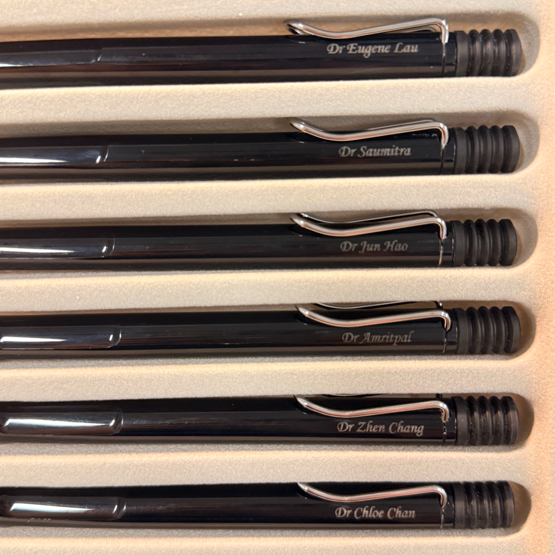 Custom Pen Engraving – Personalised Name Engraving on Lamy Safari Ballpoint Pen Black at Cityluxe WorkRoom