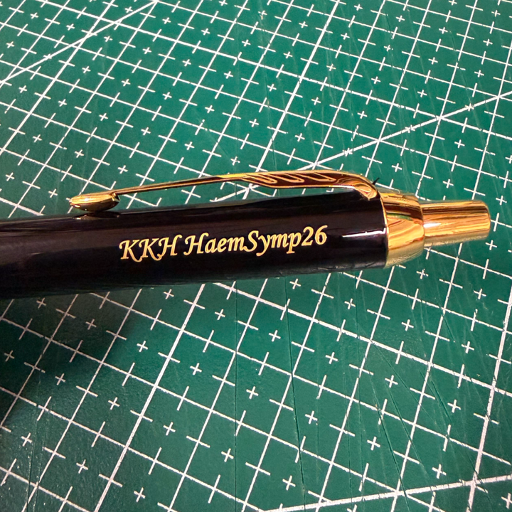 Custom Pen Engraving – Personalised Name Engraving on Parker IM Black GT Ballpoint Pen at Cityluxe WorkRoom