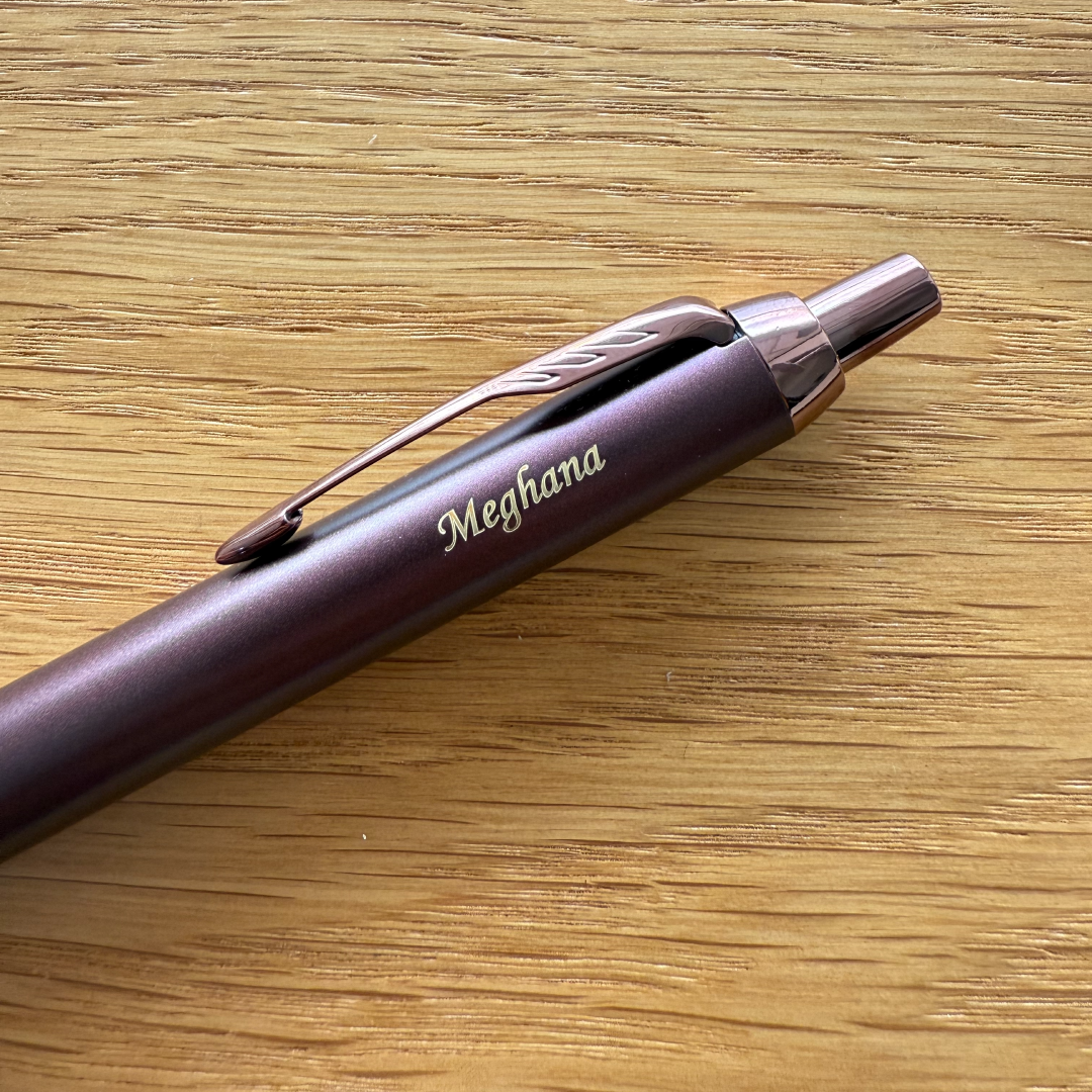 Custom Pen Engraving – Personalised Name Engraving on Parker IM PROFESSIONAL Ballpoint Pen - Monochrome Burgundy at Cityluxe WorkRoom