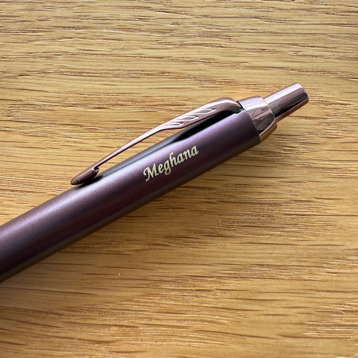 Custom Pen Engraving – Personalised Name Engraving on Parker IM PROFESSIONAL Ballpoint Pen - Monochrome Burgundy at Cityluxe WorkRoom