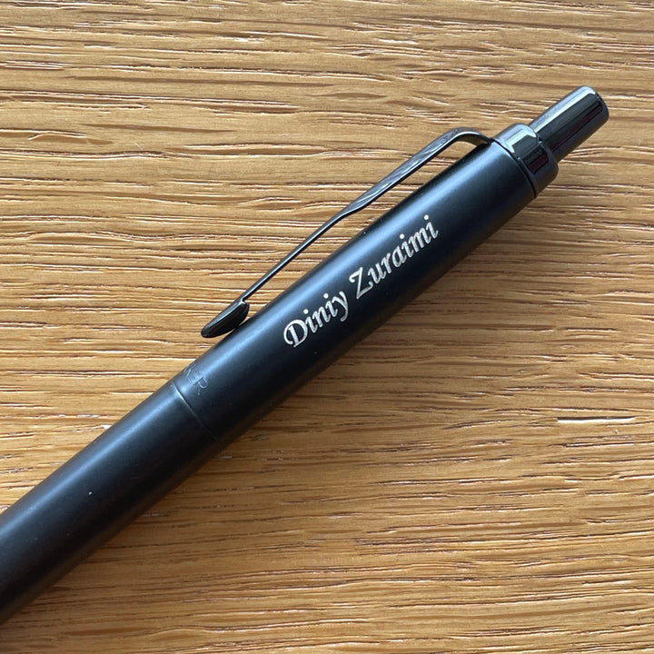 Custom Pen Engraving – Personalised Name Engraving on Parker Jotter XL Special Edition 2020 Monochrome Black Ballpoint Pen at Cityluxe WorkRoom