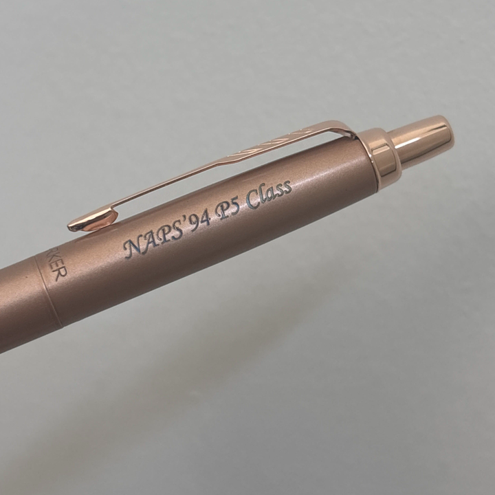 Custom Pen Engraving – Personalised Name Engraving on Parker Jotter XL Special Edition 2020 Monochrome Pink Gold Ballpoint Pen at Cityluxe WorkRoom