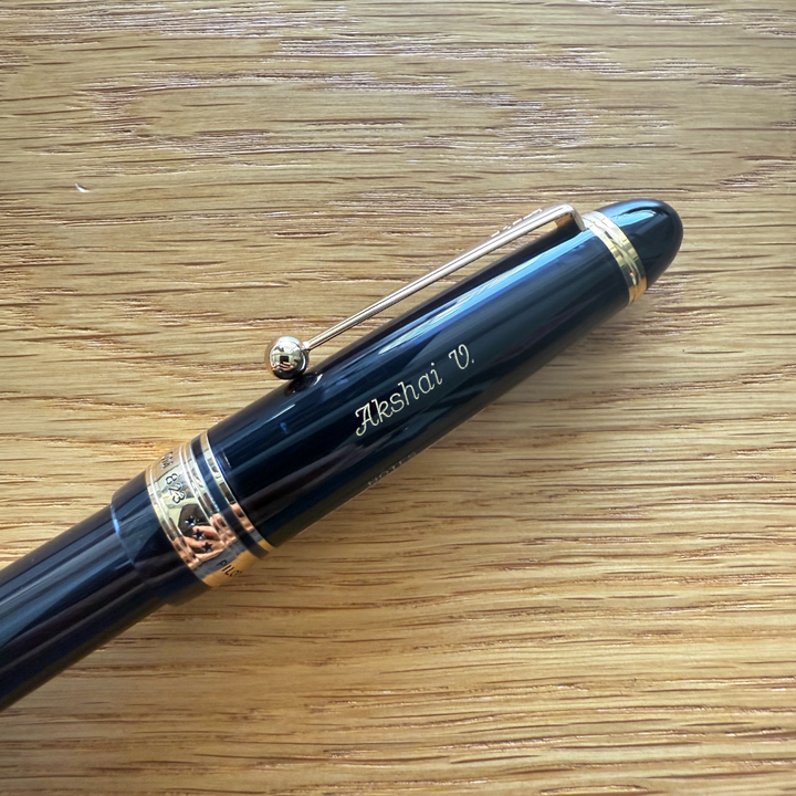 Custom Pen Engraving – Personalised Name Engraving on Pilot Fountain Pen "CUSTOM 823" Set - Black at Cityluxe WorkRoom