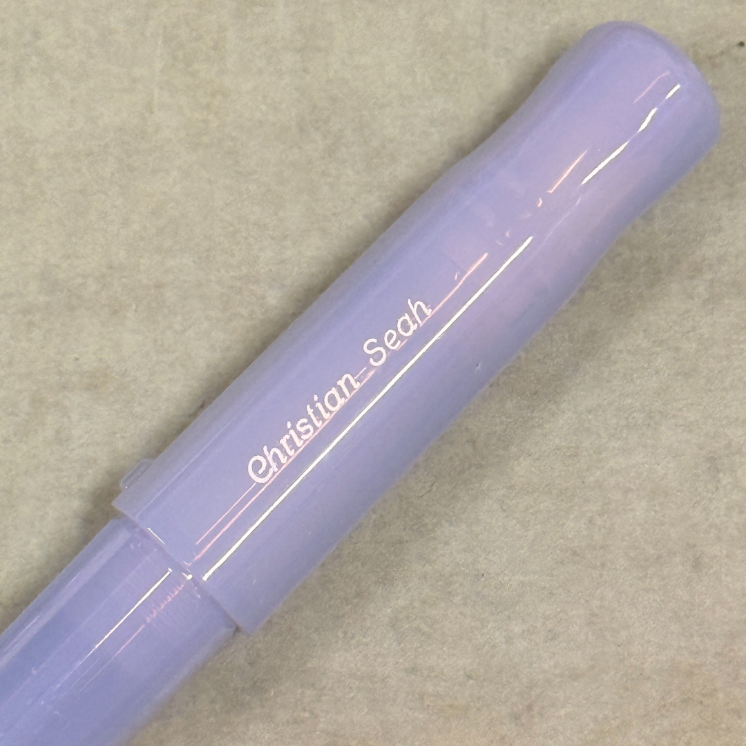 Custom Pen Engraving – Personalised Name Engraving on Pilot Kakuno Fountain Pen - Madoromi Blue at Cityluxe WorkRoom