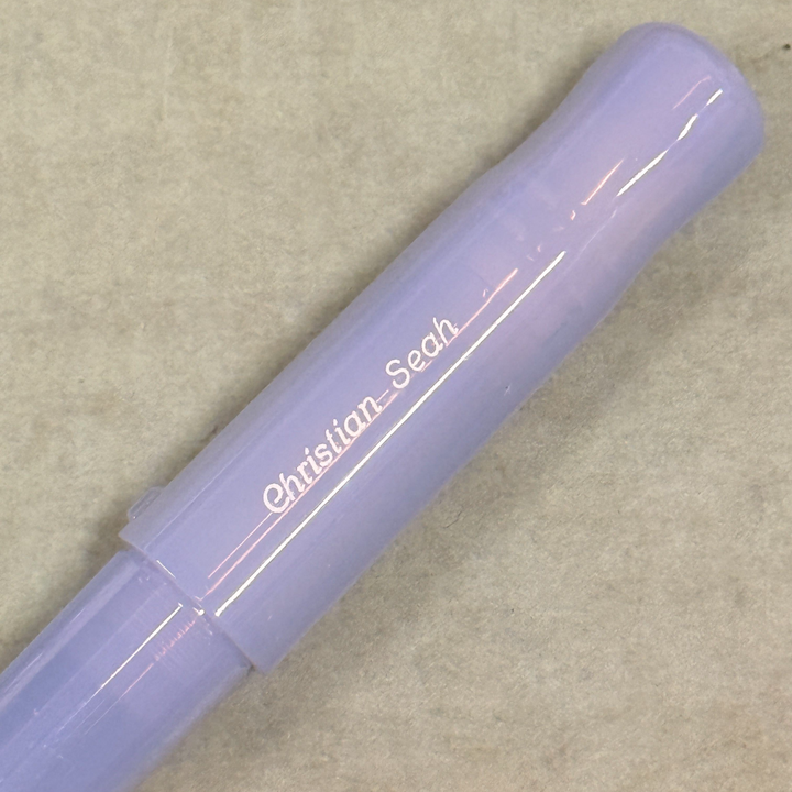 Custom Pen Engraving – Personalised Name Engraving on Pilot Kakuno Fountain Pen - Madoromi Blue at Cityluxe WorkRoom