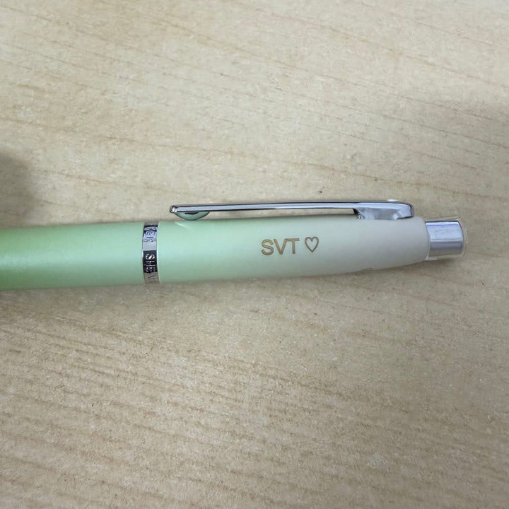 Custom Pen Engraving – Personalised Name Engraving on Sheaffer Matcha VFM E9431 Green Ombre Gradient with Chrome Trims Ballpoint Pen at Cityluxe WorkRoom