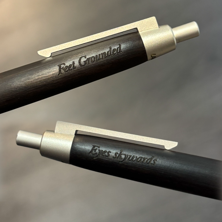 Custom Pen Engraving – Personalised Name Two-Sides Engraving on Lamy 2000 Ballpoint Pen Blackwood at Cityluxe WorkRoom
