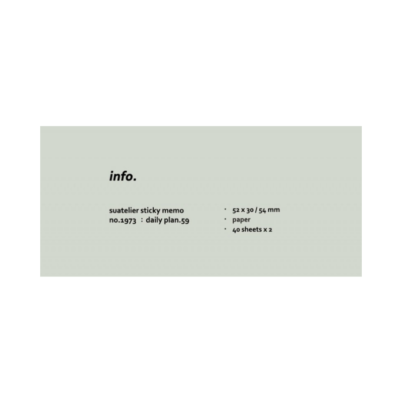 Suatelier Daily Plan.59: Pale Gingham - Sticky Notes — detail view